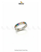 Dazzling Sculpted Crystal Ring Finger Ring - Zeesy Jewellery Pakistan | Premium Artificial & Imitation Jewellery