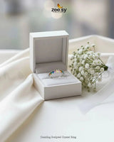Dazzling Sculpted Crystal Ring Finger Ring - Zeesy Jewellery Pakistan | Premium Artificial & Imitation Jewellery