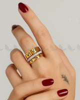 Heran Roman Numeral Stack Ring Finger Ring - Zeesy Jewellery Pakistan | Premium Artificial & Imitation Jewellery