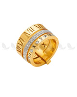 Heran Roman Numeral Stack Ring Finger Ring - Zeesy Jewellery Pakistan | Premium Artificial & Imitation Jewellery