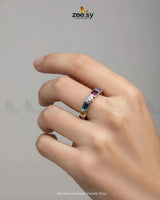 Precious Gemstone Eternity Ring Finger Ring - Zeesy Jewellery Pakistan | Premium Artificial & Imitation Jewellery