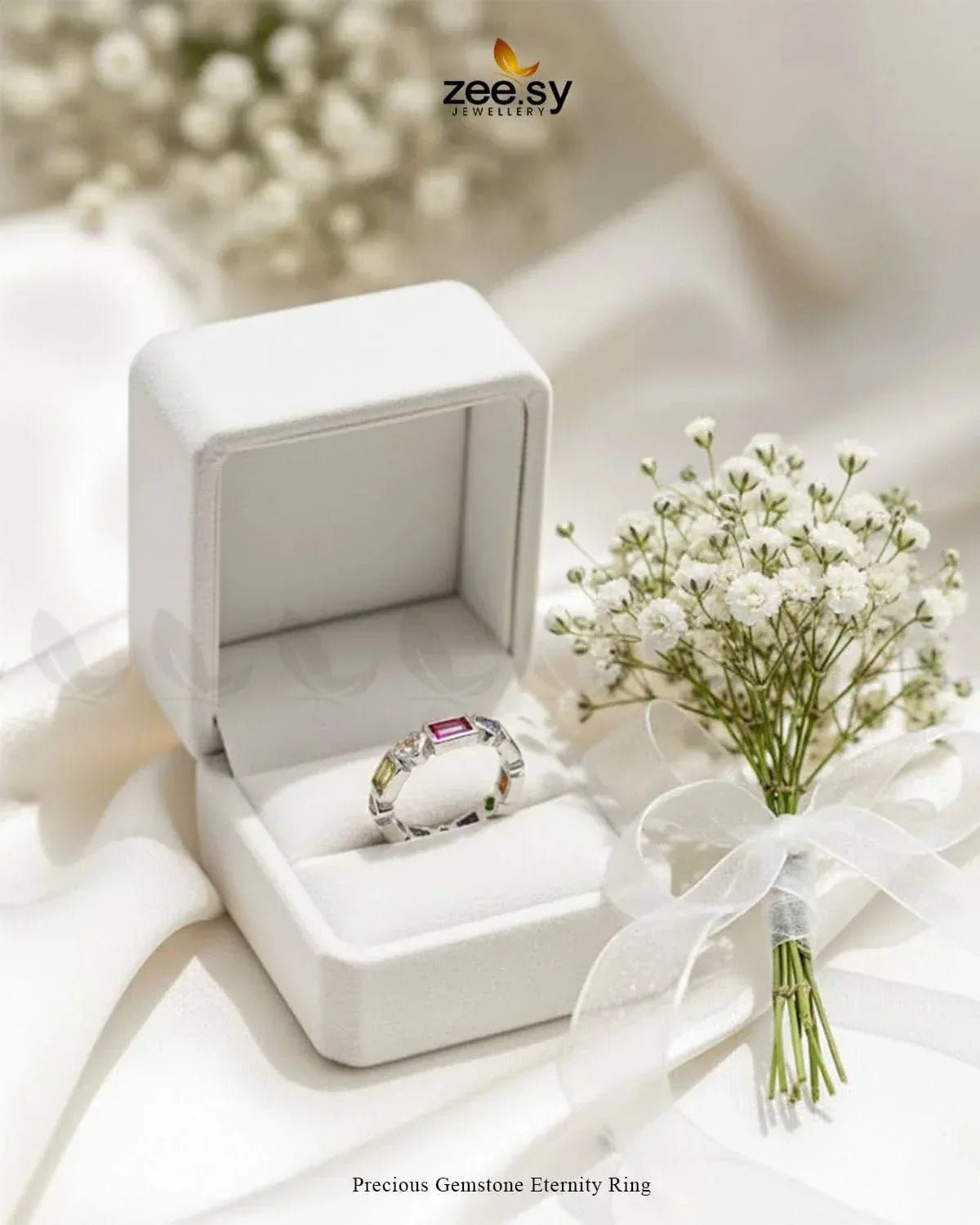 Precious Gemstone Eternity Ring Finger Ring - Zeesy Jewellery Pakistan | Premium Artificial & Imitation Jewellery