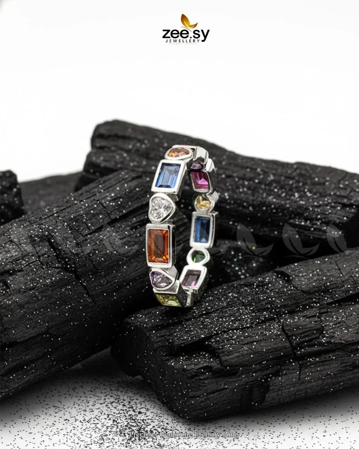 Precious Gemstone Eternity Ring Finger Ring - Zeesy Jewellery Pakistan | Premium Artificial & Imitation Jewellery