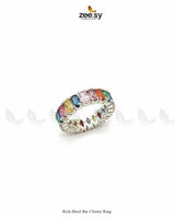 Rich Hued Bar Cluster Ring Finger Ring - Zeesy Jewellery Pakistan | Premium Artificial & Imitation Jewellery