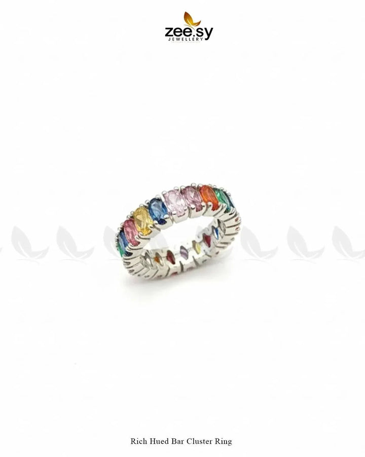 Rich Hued Bar Cluster Ring Finger Ring - Zeesy Jewellery Pakistan | Premium Artificial & Imitation Jewellery