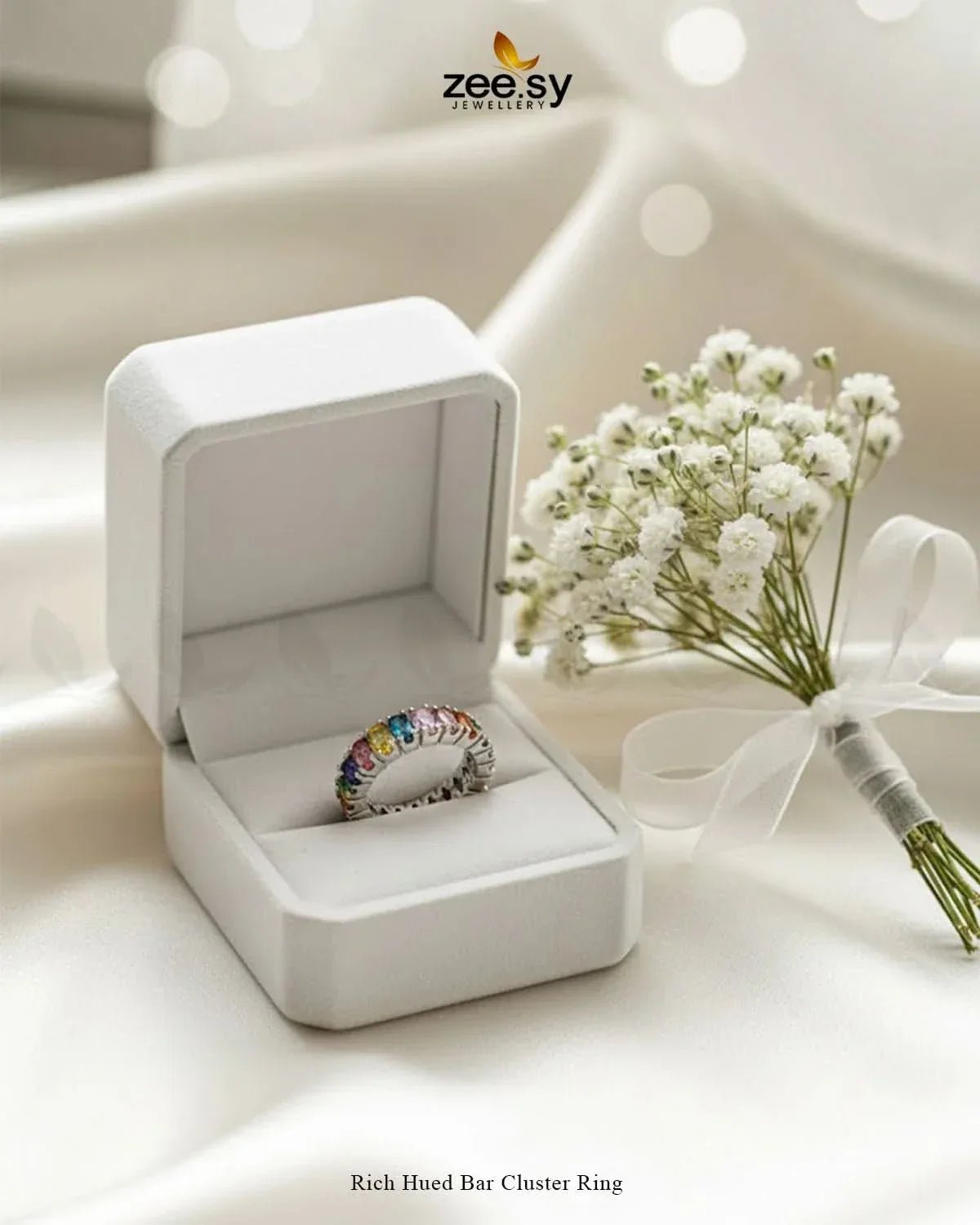 Rich Hued Bar Cluster Ring Finger Ring - Zeesy Jewellery Pakistan | Premium Artificial & Imitation Jewellery