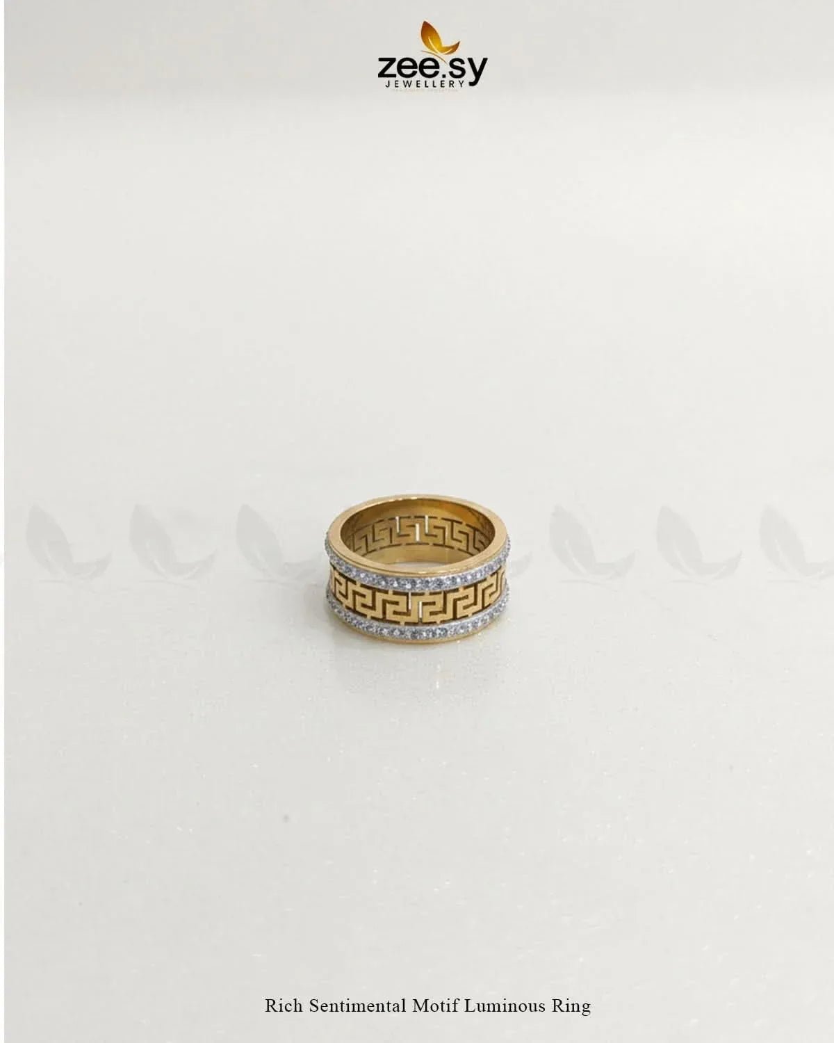 Rich Sentimental Motif Luminous Ring Finger Ring - Zeesy Jewellery Pakistan | Premium Artificial & Imitation Jewellery