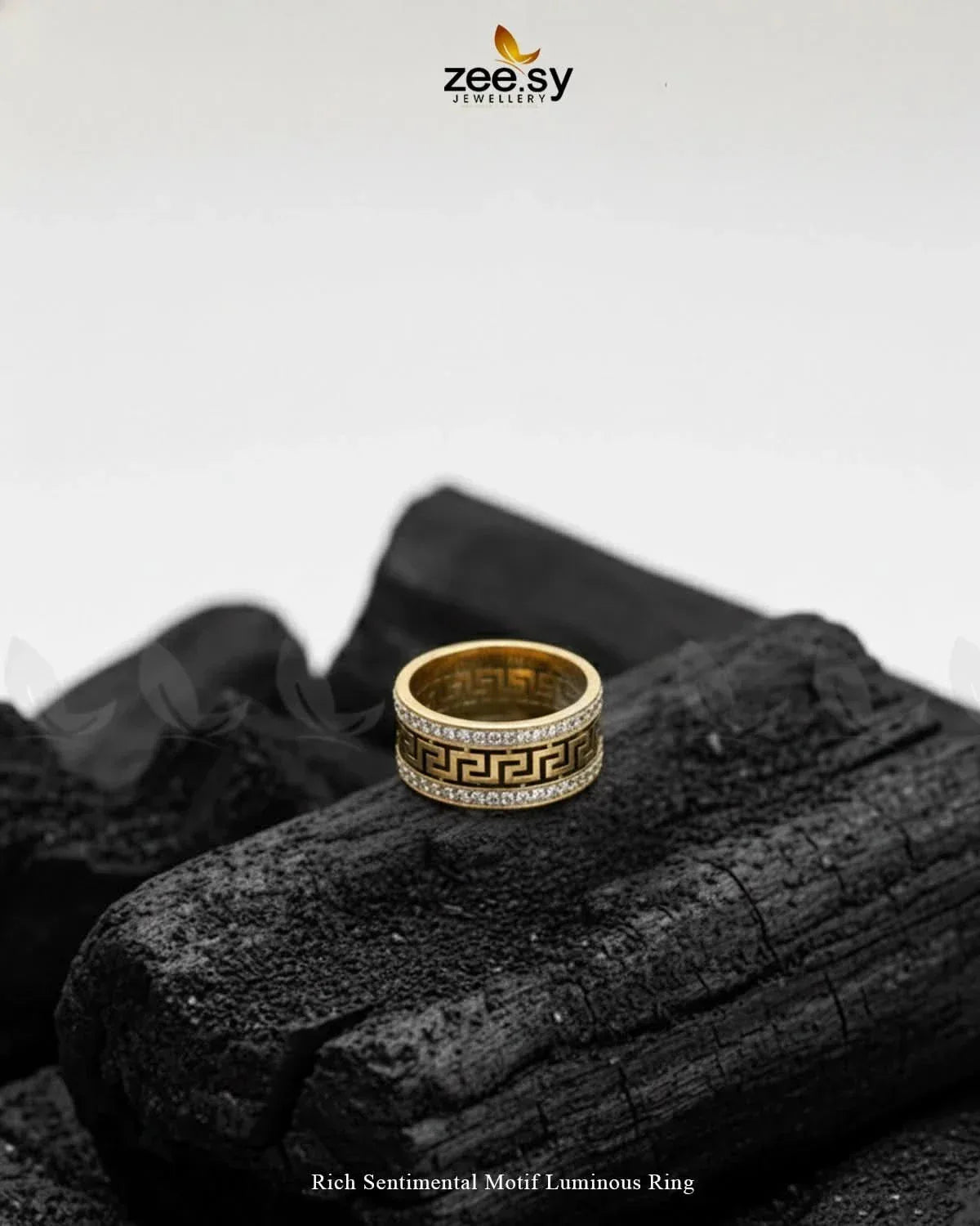 Rich Sentimental Motif Luminous Ring Finger Ring - Zeesy Jewellery Pakistan | Premium Artificial & Imitation Jewellery