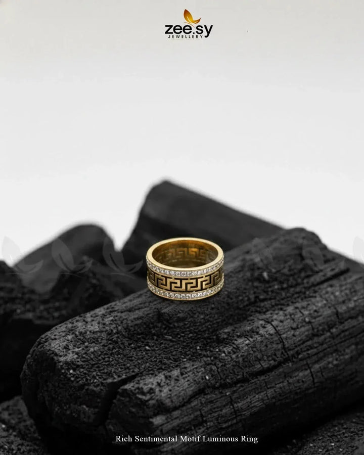 Rich Sentimental Motif Luminous Ring Finger Ring - Zeesy Jewellery Pakistan | Premium Artificial & Imitation Jewellery