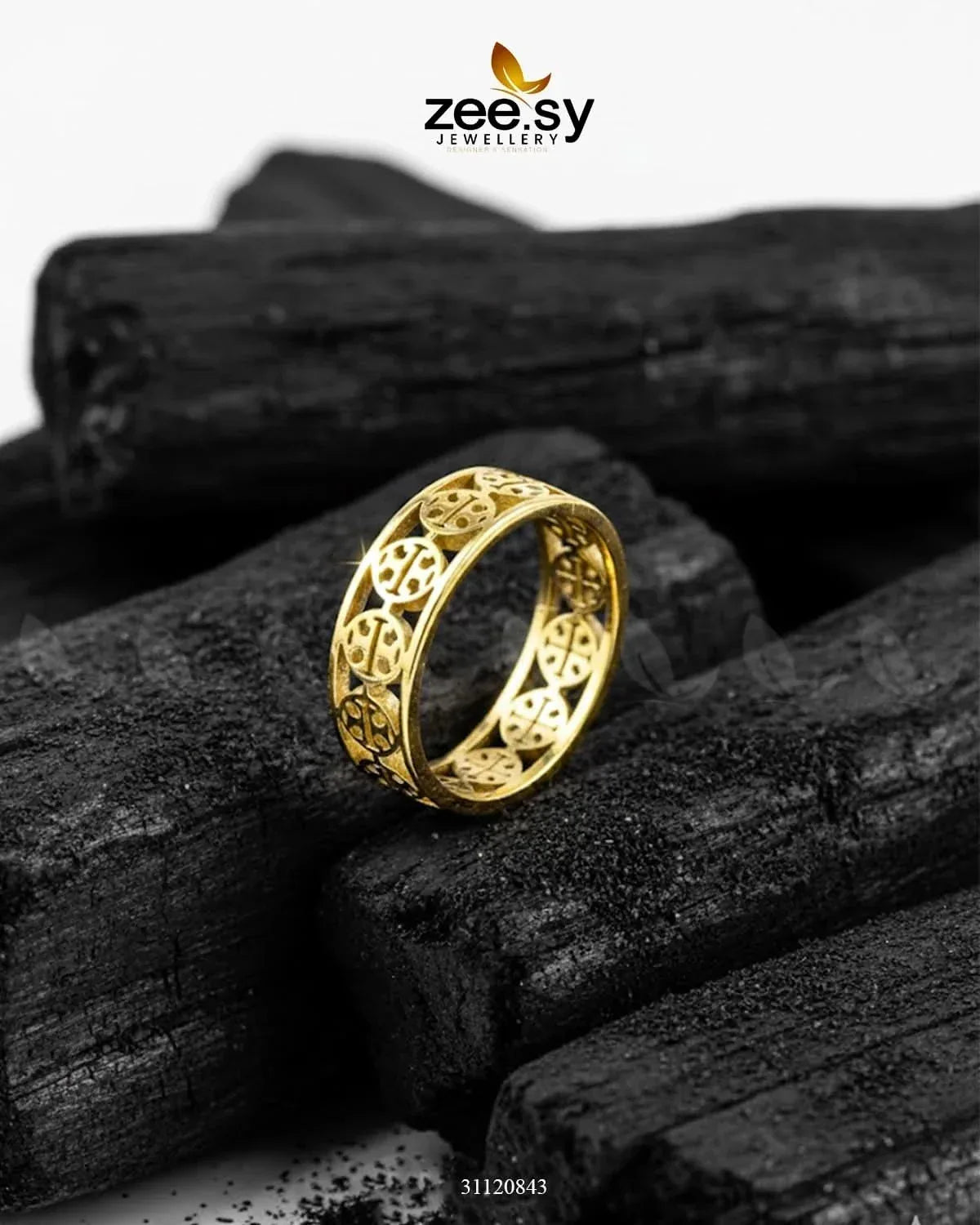 Timeless Geometric Openwork Ring Finger Ring - Zeesy Jewellery Pakistan | Premium Artificial & Imitation Jewellery