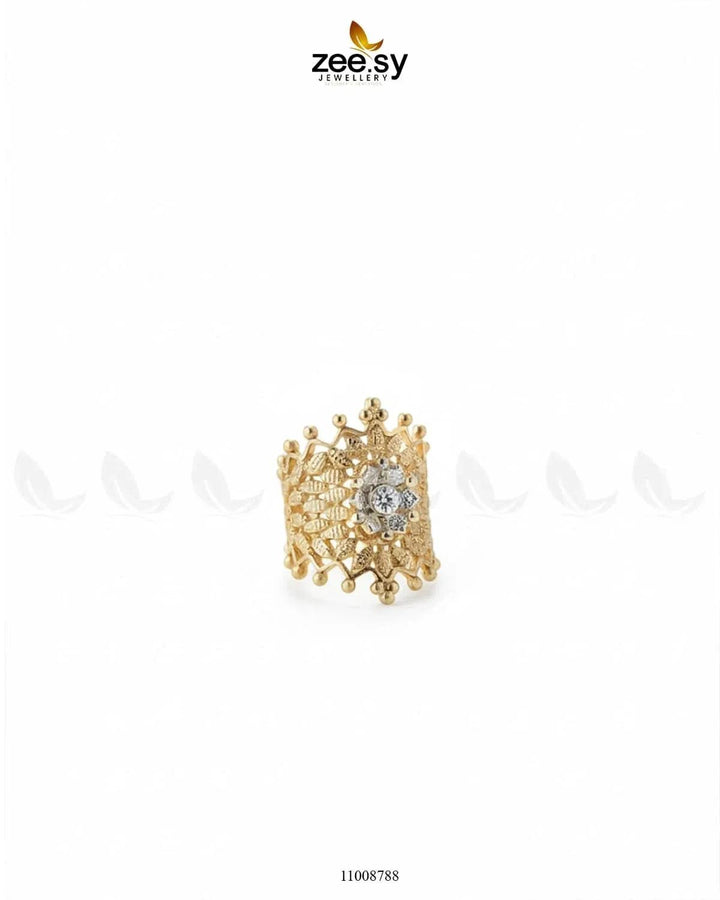 Crown Floral Gemstone Ring Finger Ring - Zeesy Jewellery Pakistan | Premium Artificial & Imitation Jewellery