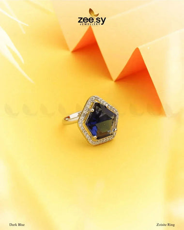 Zoisite Ring Dark Blue Finger Ring - Zeesy Jewellery Pakistan | Premium Artificial & Imitation Jewellery