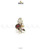 Baroque Crystal Rose Ring Finger Ring - Zeesy Jewellery Pakistan | Premium Artificial & Imitation Jewellery