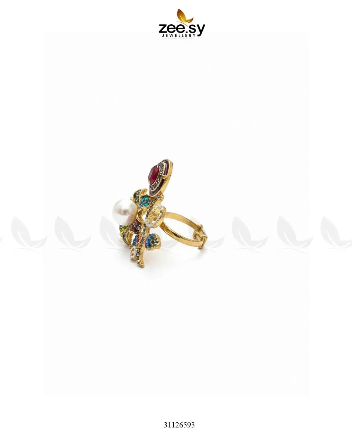 Bella Baroque Cluster Pave Ring Finger Ring - Zeesy Jewellery Pakistan | Premium Artificial & Imitation Jewellery