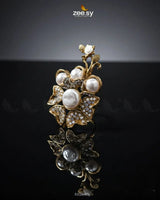 Daisy Floral Mother Pearl Ring Finger Ring - Zeesy Jewellery Pakistan | Premium Artificial & Imitation Jewellery