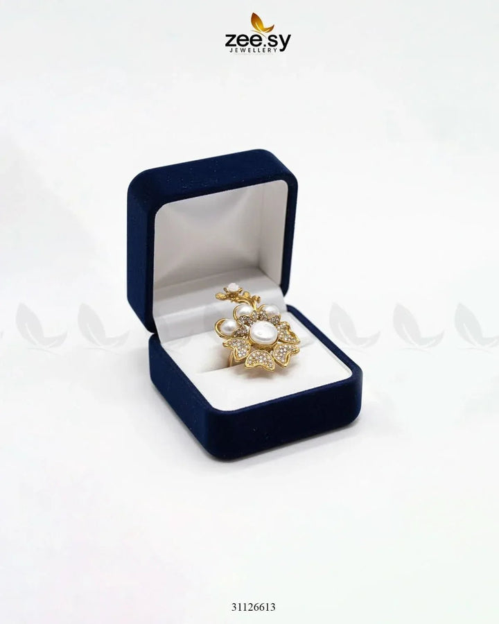 Daisy Floral Mother Pearl Ring Finger Ring - Zeesy Jewellery Pakistan | Premium Artificial & Imitation Jewellery