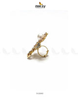 Delightful Floral Crystal Pave Ring Finger Ring - Zeesy Jewellery Pakistan | Premium Artificial & Imitation Jewellery