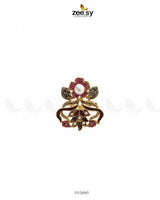 Delightful Floral Crystal Pave Ring Finger Ring - Zeesy Jewellery Pakistan | Premium Artificial & Imitation Jewellery