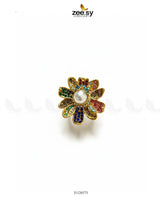 Floral Art Cluster Pave Ring Finger Ring - Zeesy Jewellery Pakistan | Premium Artificial & Imitation Jewellery