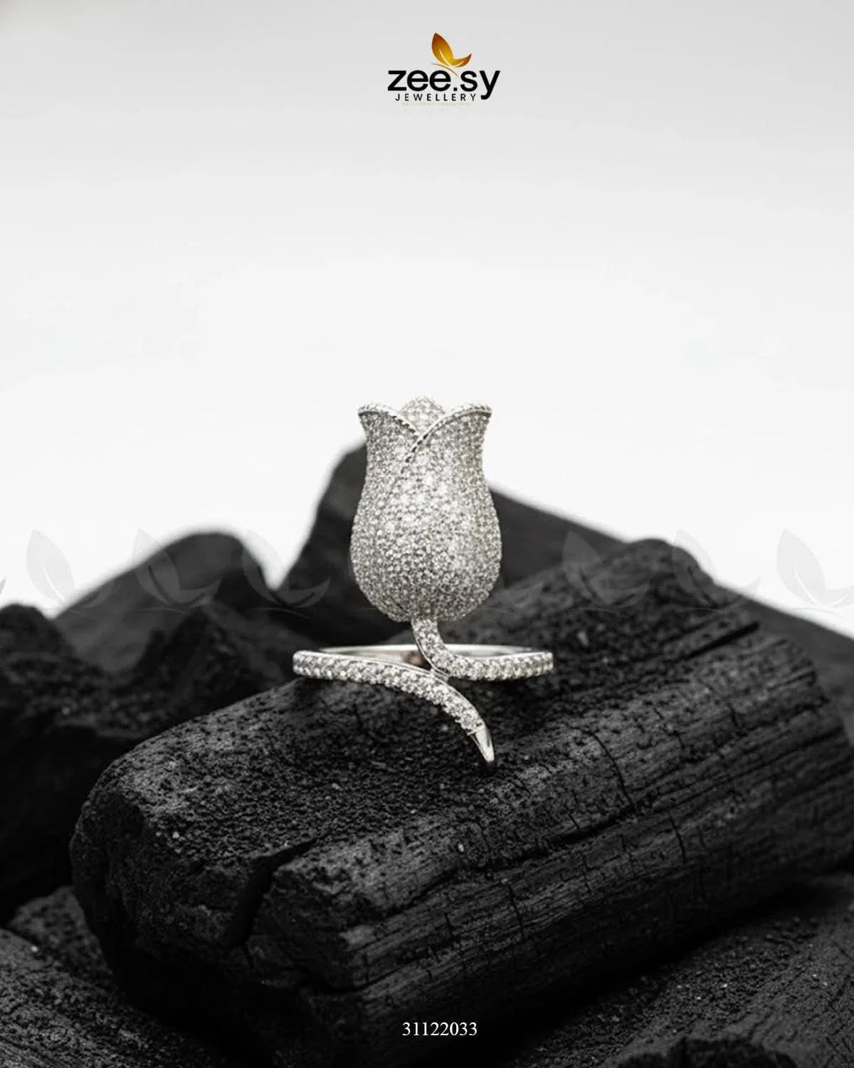Floral Rose Cluster Ring Finger Ring - Zeesy Jewellery Pakistan | Premium Artificial & Imitation Jewellery