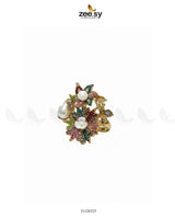 Flower Brooch Turkish Style Ring Finger Ring - Zeesy Jewellery Pakistan | Premium Artificial & Imitation Jewellery