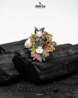 Flower Brooch Turkish Style Ring Finger Ring - Zeesy Jewellery Pakistan | Premium Artificial & Imitation Jewellery