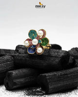 Garnet Lane Flower Ring Finger Ring - Zeesy Jewellery Pakistan | Premium Artificial & Imitation Jewellery