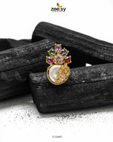 Lavender Baroque Multi Crystal Ring Finger Ring - Zeesy Jewellery Pakistan | Premium Artificial & Imitation Jewellery