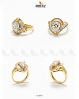 Majestic Baguette Swirl Ring Finger Ring - Zeesy Jewellery Pakistan | Premium Artificial & Imitation Jewellery