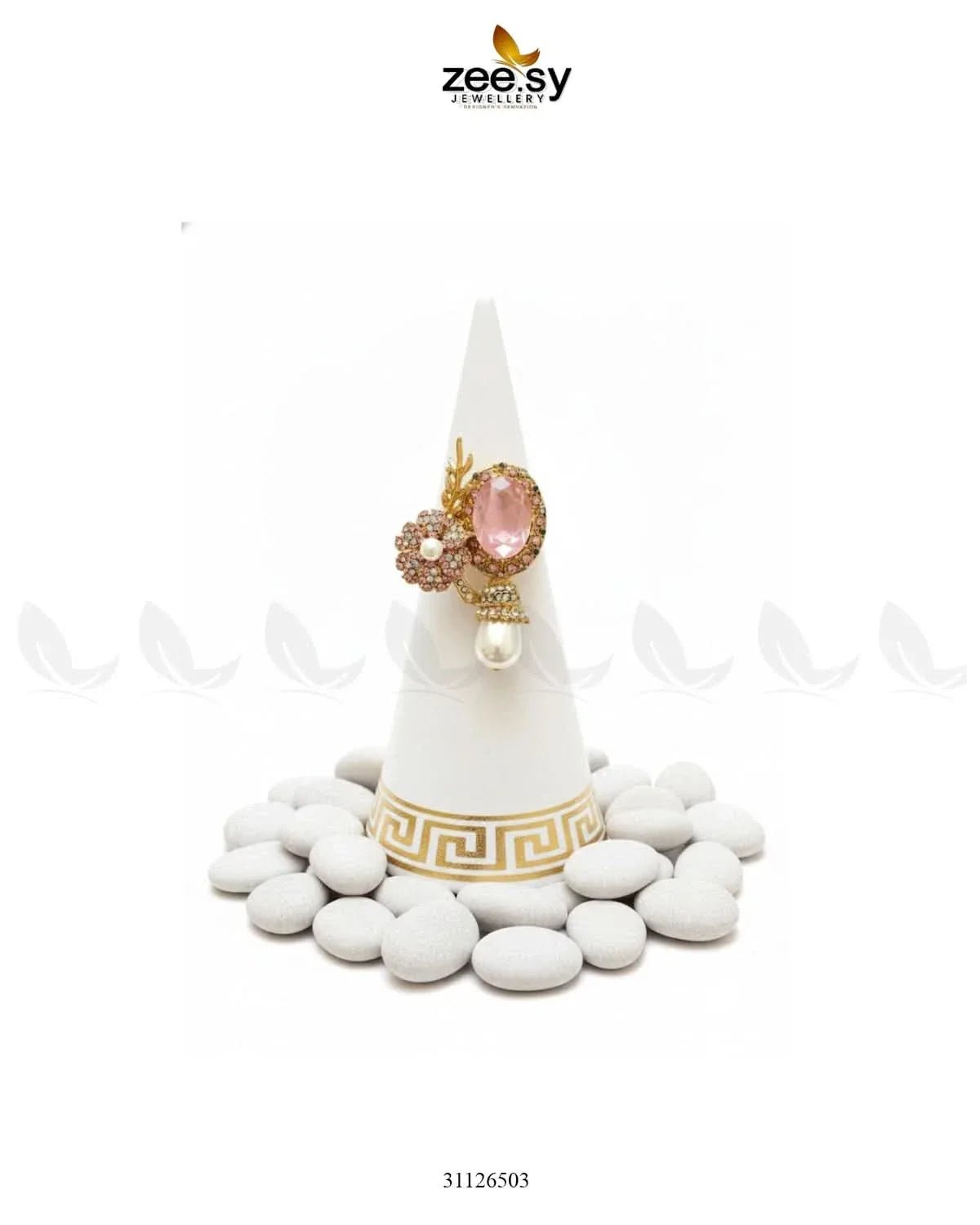 Majestic Bold Crystal Turkish Ring Finger Ring - Zeesy Jewellery Pakistan | Premium Artificial & Imitation Jewellery