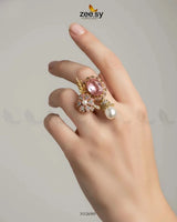 Majestic Bold Crystal Turkish Ring Finger Ring - Zeesy Jewellery Pakistan | Premium Artificial & Imitation Jewellery
