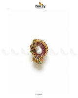 Meenakari Cocktail Baroque Pearl Ring Finger Ring - Zeesy Jewellery Pakistan | Premium Artificial & Imitation Jewellery