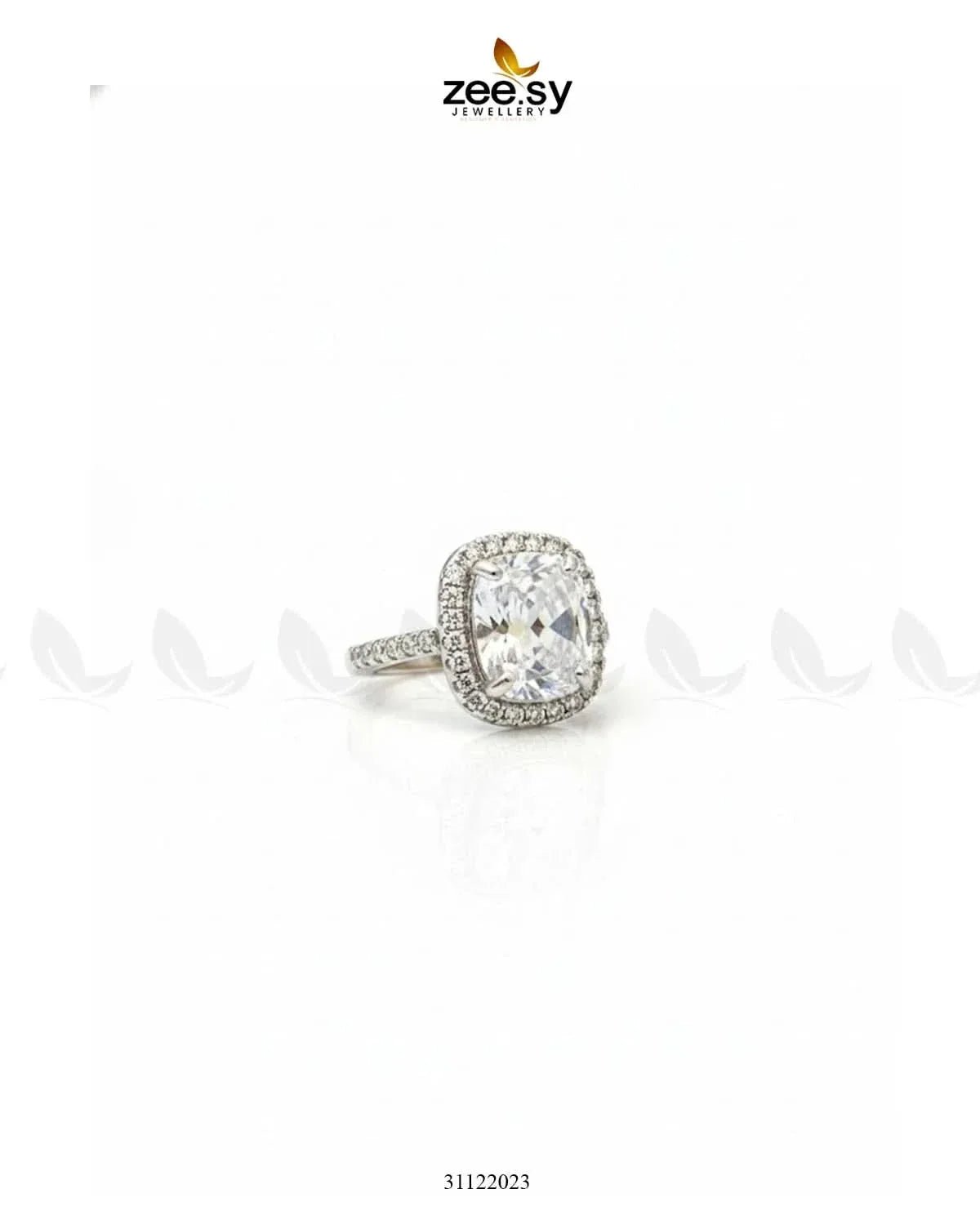 Opulent Faceted Cubic Cluster Ring Finger Ring - Zeesy Jewellery Pakistan | Premium Artificial & Imitation Jewellery