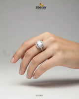 Opulent Faceted Cubic Cluster Ring Finger Ring - Zeesy Jewellery Pakistan | Premium Artificial & Imitation Jewellery