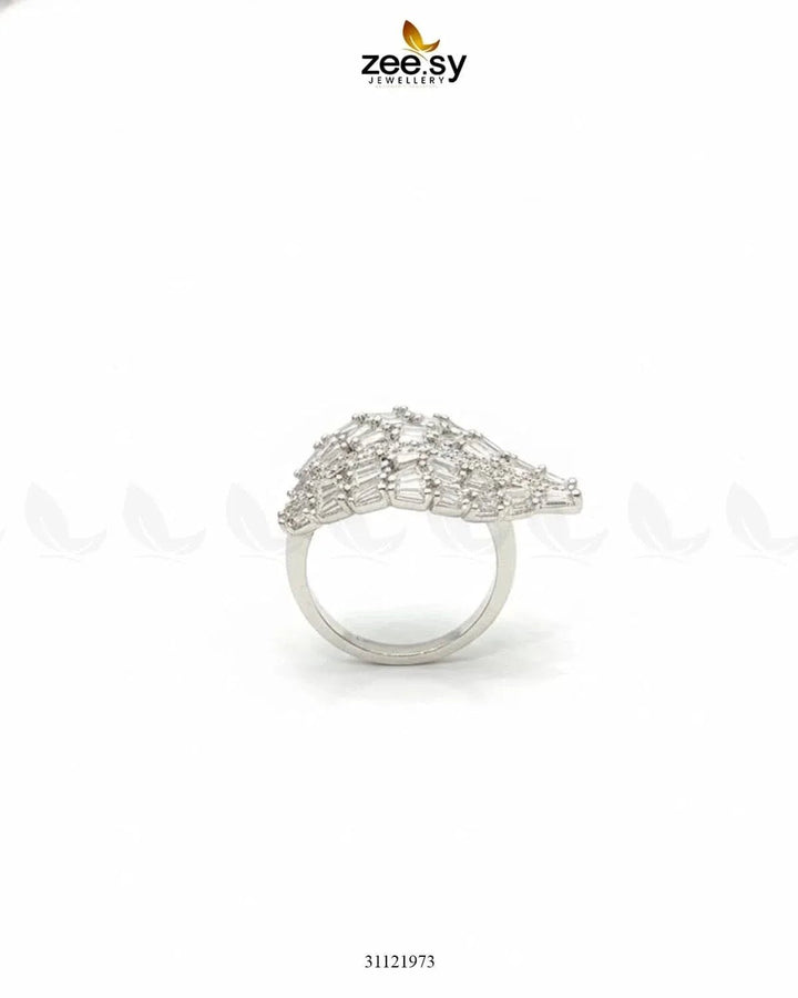 Radiant Sterling Cluster Ring Finger Ring - Zeesy Jewellery Pakistan | Premium Artificial & Imitation Jewellery