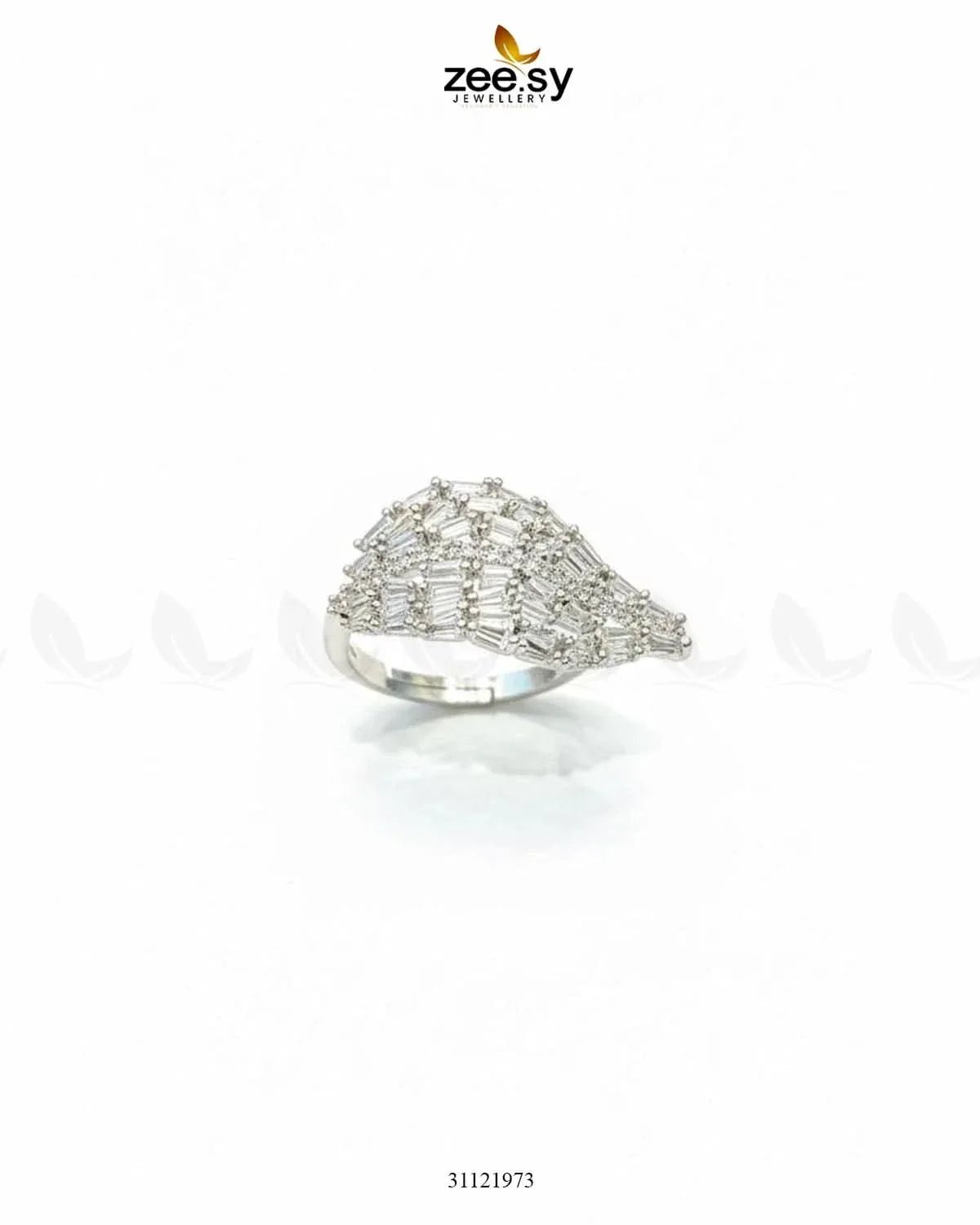 Radiant Sterling Cluster Ring Finger Ring - Zeesy Jewellery Pakistan | Premium Artificial & Imitation Jewellery
