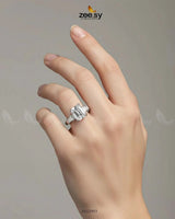 Rich Bold Square Cluster Ring Finger Ring - Zeesy Jewellery Pakistan | Premium Artificial & Imitation Jewellery
