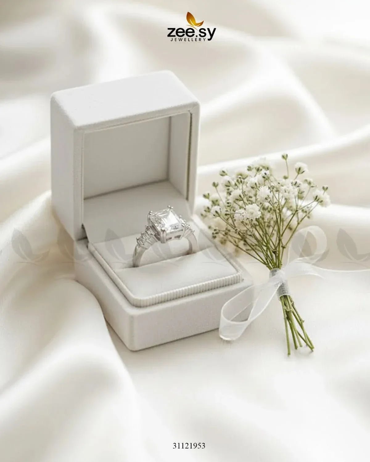 Rich Bold Square Cluster Ring Finger Ring - Zeesy Jewellery Pakistan | Premium Artificial & Imitation Jewellery