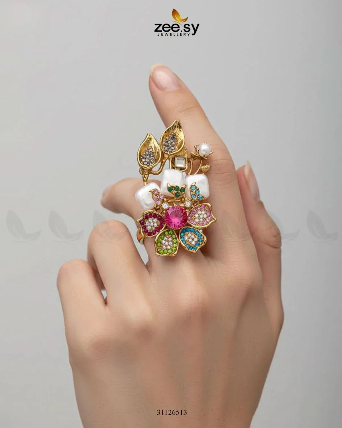 Signature Turkish Broad Ring Finger Ring - Zeesy Jewellery Pakistan | Premium Artificial & Imitation Jewellery