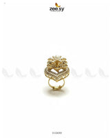 Starlit Leaf Cluster Pave Ring Finger Ring - Zeesy Jewellery Pakistan | Premium Artificial & Imitation Jewellery