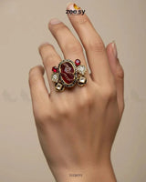 Sublime Agate Bold Turkish Ring Finger Ring - Zeesy Jewellery Pakistan | Premium Artificial & Imitation Jewellery