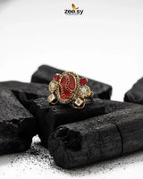 Sublime Agate Bold Turkish Ring Finger Ring - Zeesy Jewellery Pakistan | Premium Artificial & Imitation Jewellery