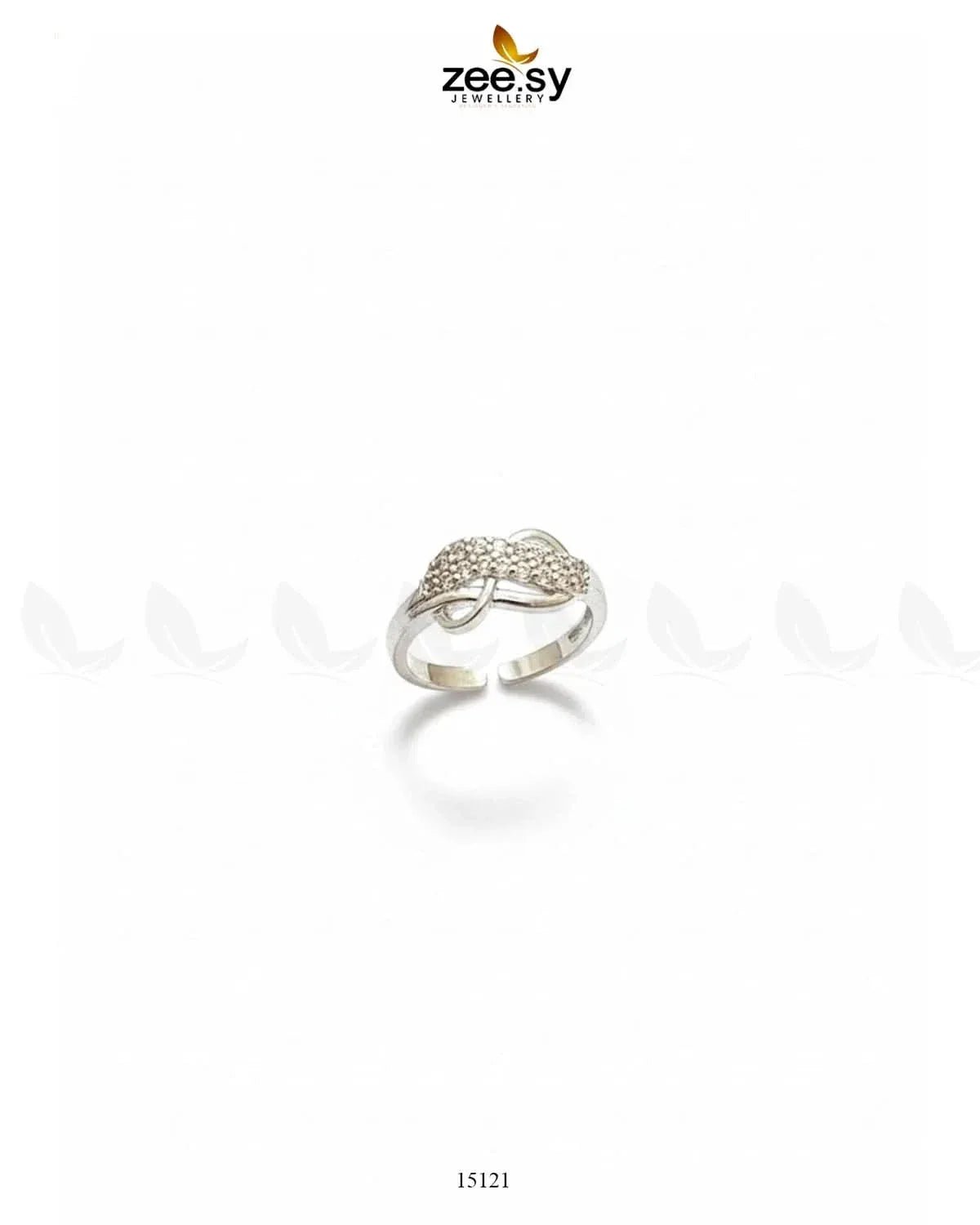 Wave Grace Cluster Pave Ring Finger Ring - Zeesy Jewellery Pakistan | Premium Artificial & Imitation Jewellery