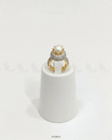 Majestic Double Halo Crown Ring Pearl Finger Ring - Zeesy Jewellery Pakistan | Premium Artificial & Imitation Jewellery