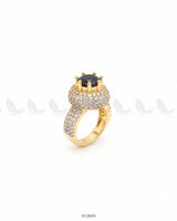 Majestic Double Halo Crown Ring Black Finger Ring - Zeesy Jewellery Pakistan | Premium Artificial & Imitation Jewellery