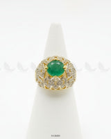 Ornate Dazzling Filigree Dome Ring Emerald Green Finger Ring - Zeesy Jewellery Pakistan | Premium Artificial & Imitation Jewellery