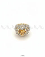Ornate Dazzling Filigree Dome Ring Champagne Finger Ring - Zeesy Jewellery Pakistan | Premium Artificial & Imitation Jewellery