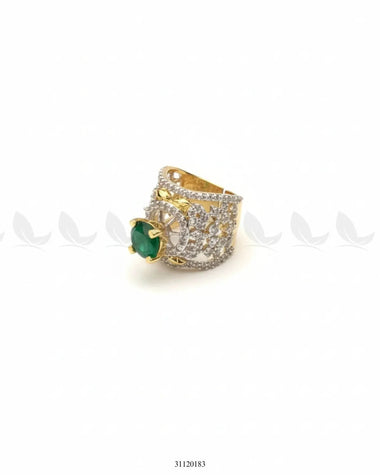 Queen's Vintage Treasure Ring Emerald Green Finger Ring - Zeesy Jewellery Pakistan | Premium Artificial & Imitation Jewellery