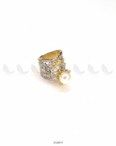 Queen's Vintage Treasure Ring Pearl Finger Ring - Zeesy Jewellery Pakistan | Premium Artificial & Imitation Jewellery