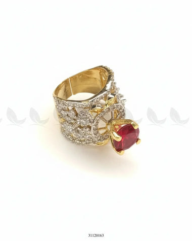Queen's Vintage Treasure Ring Ruby Finger Ring - Zeesy Jewellery Pakistan | Premium Artificial & Imitation Jewellery